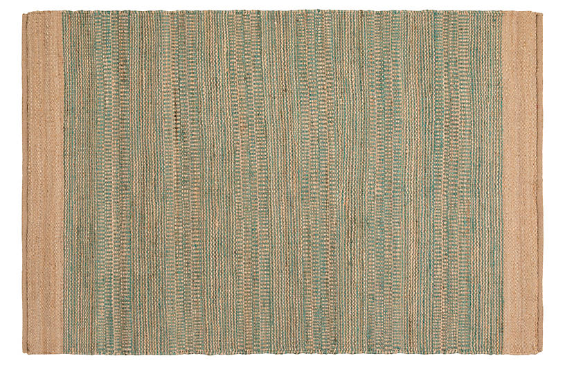 Bianca Jute-Blend Rug - Teal/Khaki - 2'x3'